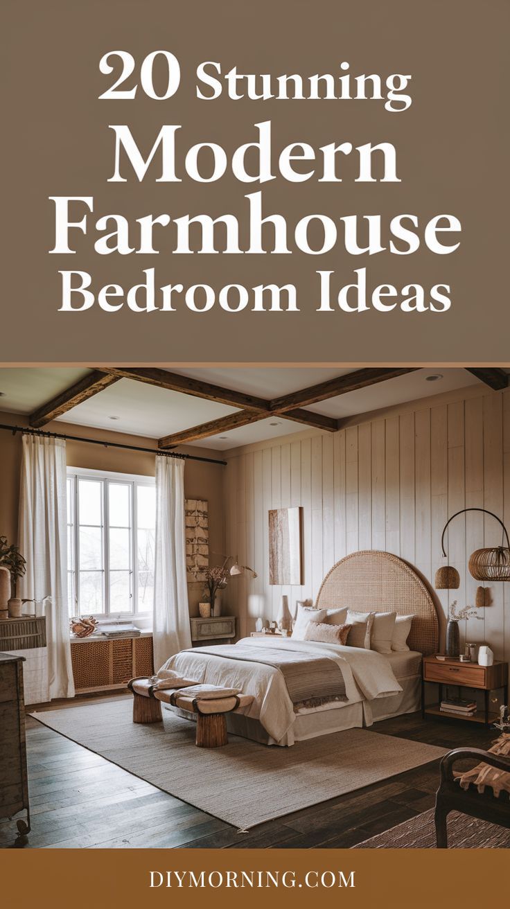 20 Stunning Modern Farmhouse Bedroom Ideas You’ll Love - DIY Morning