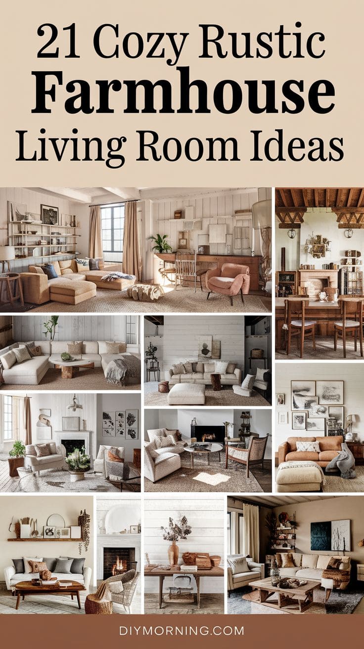 21 Cozy Rustic Farmhouse Living Room Ideas for a Warm and Inviting