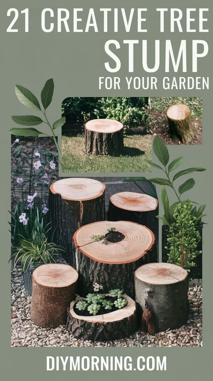 21 Creative Tree Stump Ideas for Your Garden - DIY Morning